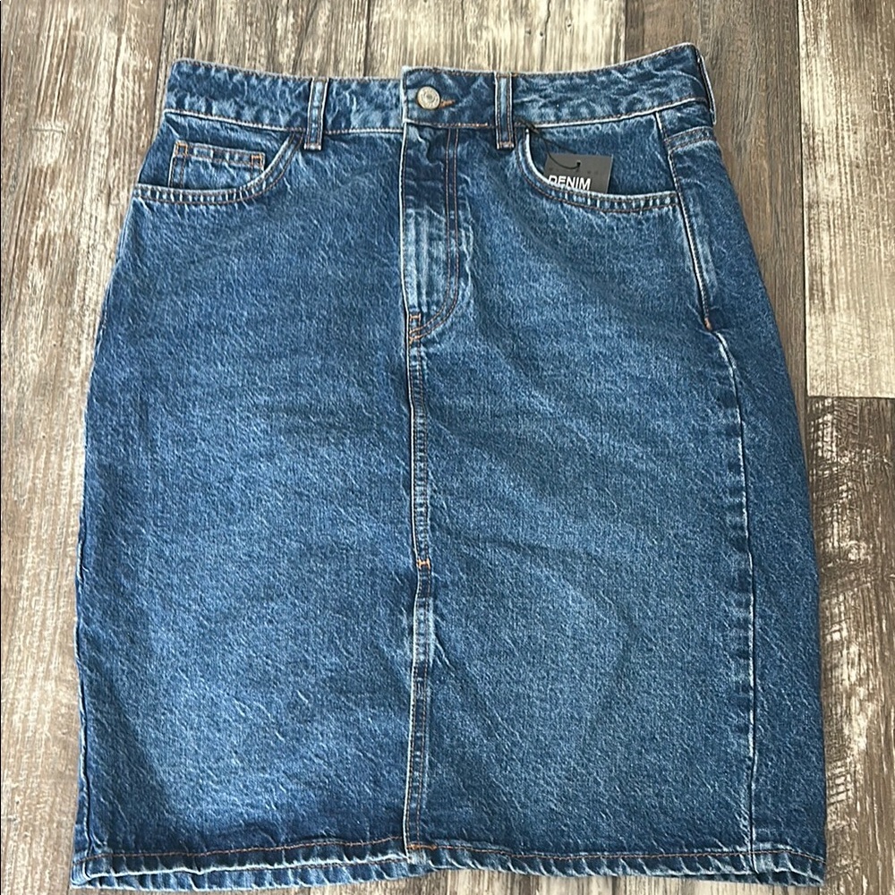 Denim&Co Blue Midi Skirt